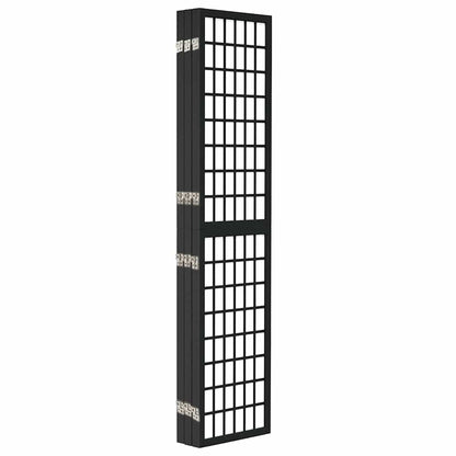 6-tlg. Paravent Japanischer Stil Faltbar 240x170 cm Schwarz