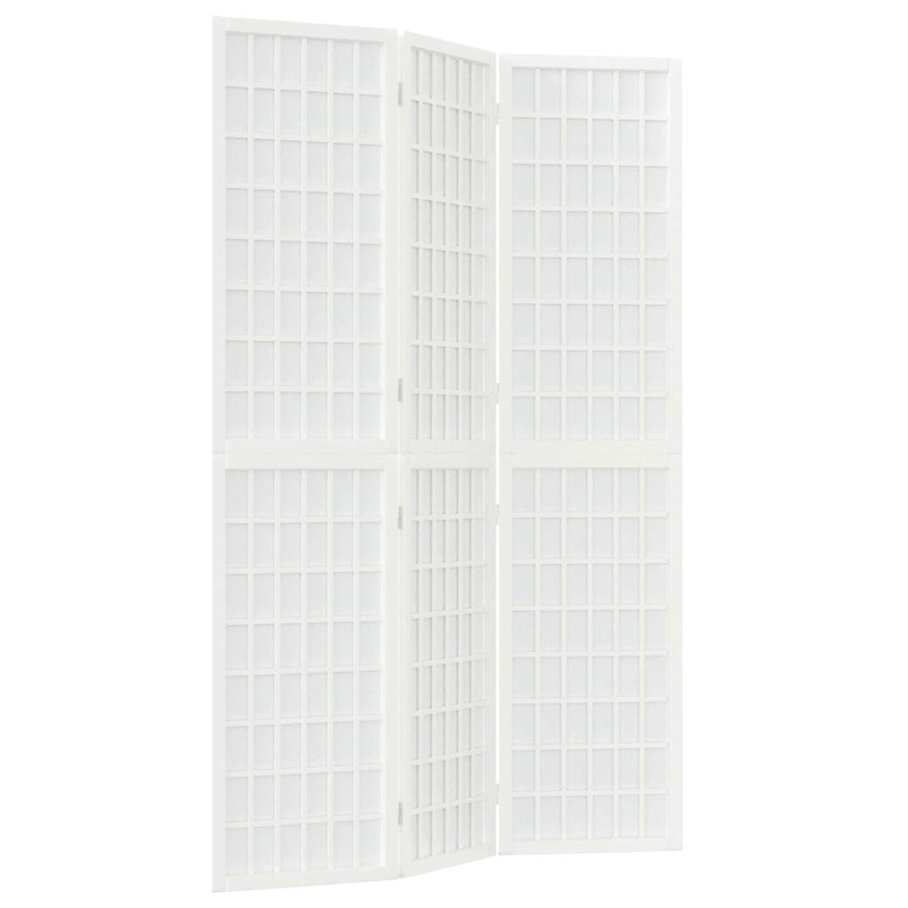 3-tlg. Paravent Japanischer Stil Faltbar 120x170 cm Weiß