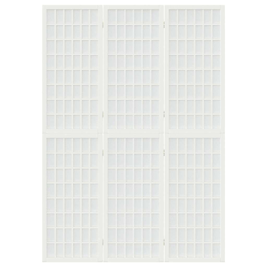 3-tlg. Paravent Japanischer Stil Faltbar 120x170 cm Weiß