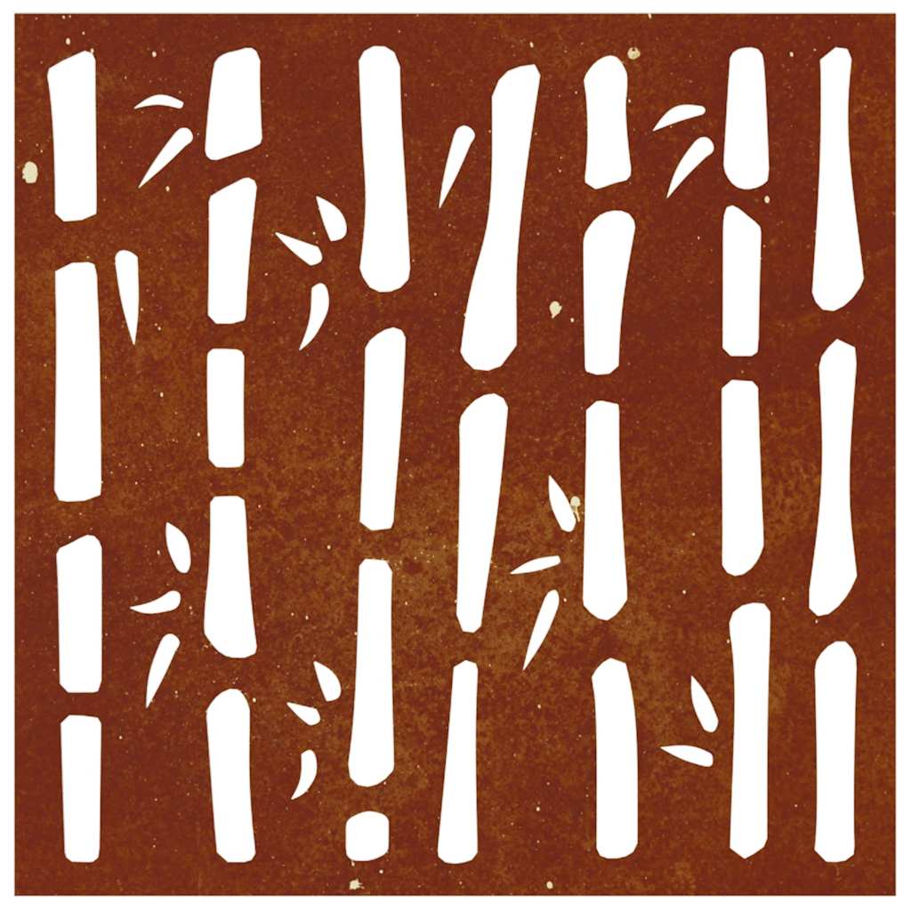 Garten-Wanddeko 55x55 cm Cortenstahl Bambus-Design