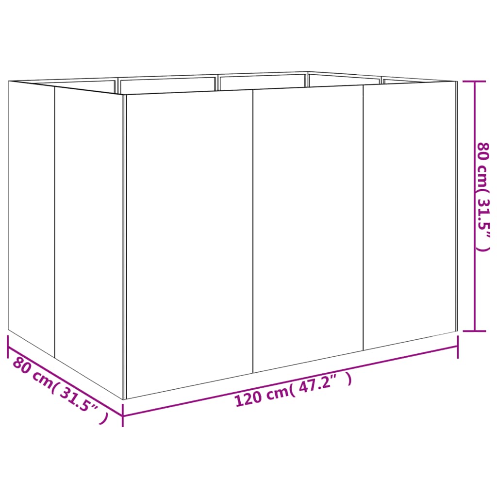 Hochbeet 120x80x80 cm Cortenstahl