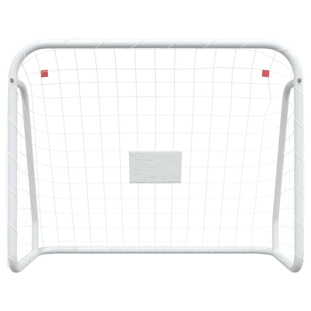Fußballtor mit Netz Weiß 125x96x60 cm Stahl & Polyester