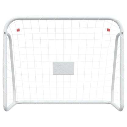 Fußballtor mit Netz Weiß 125x96x60 cm Stahl & Polyester