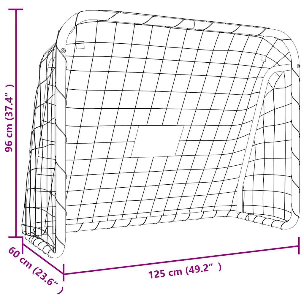 Fußballtor mit Netz Weiß 125x96x60 cm Stahl & Polyester
