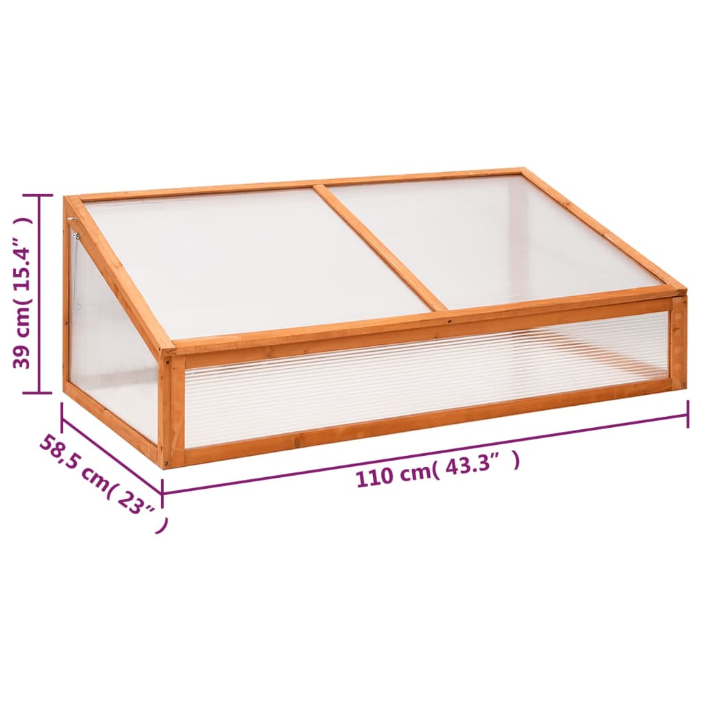 Serre orange 110x58,5x39 cm bois de sapin