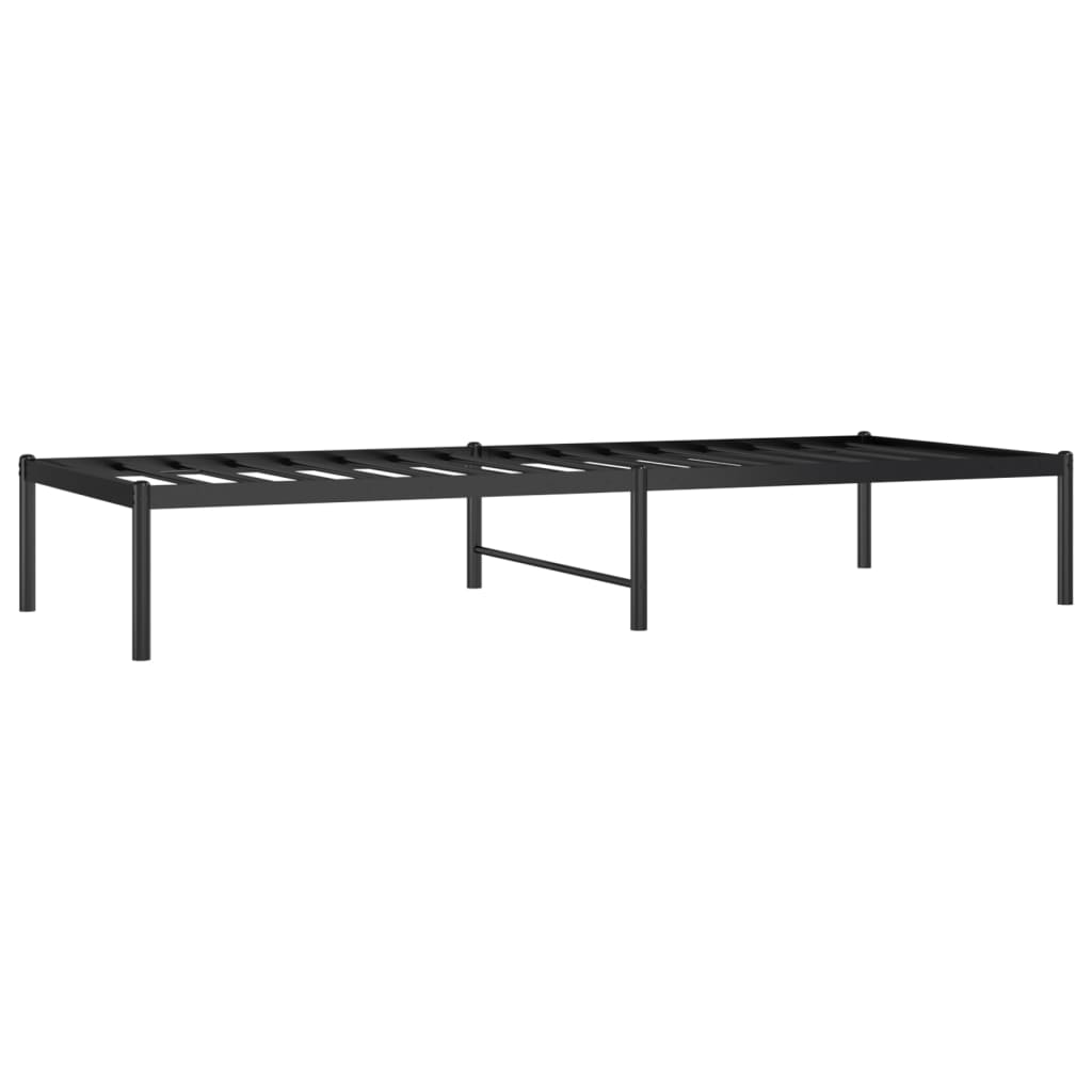 Bed frame metal black 75x190 cm