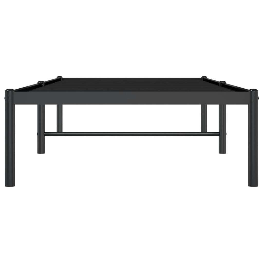 Bed frame metal black 75x190 cm