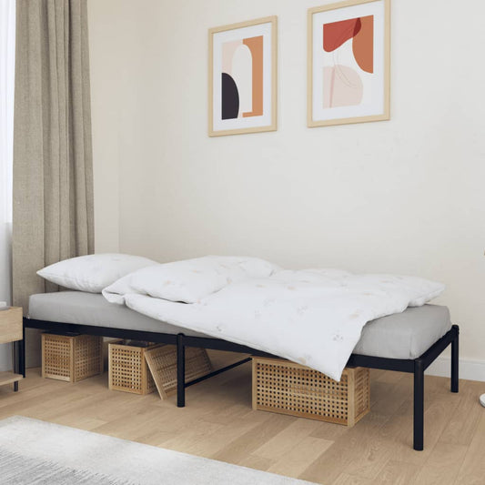 Black metal bed frame 90x190 cm