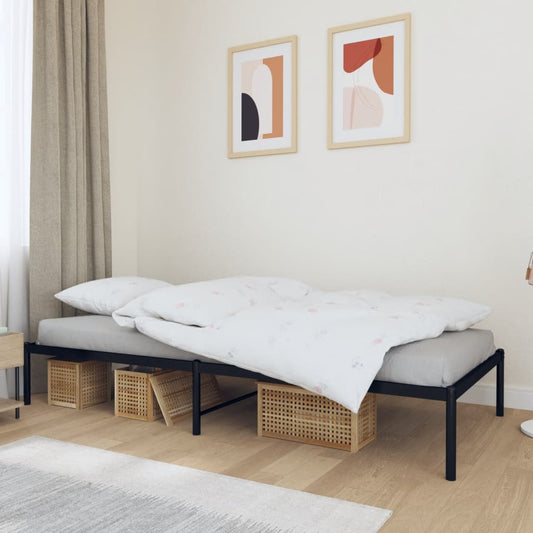 Bed frame metal black 90x200 cm