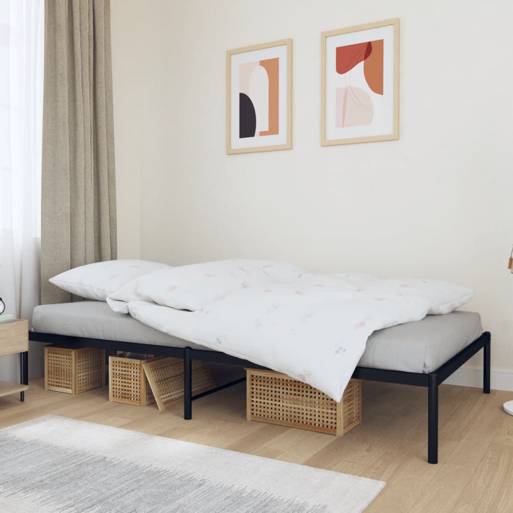 Bed frame metal black 107x203 cm