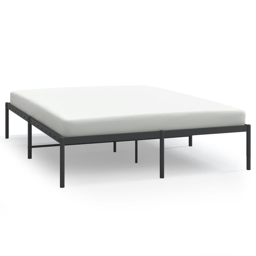 Bed frame metal black 140x190 cm