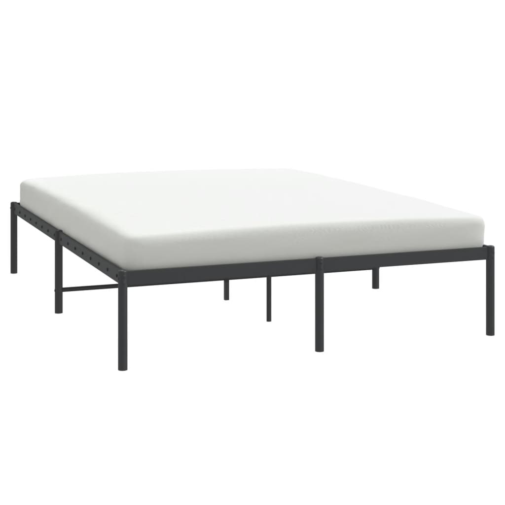 Bed frame metal black 140x190 cm