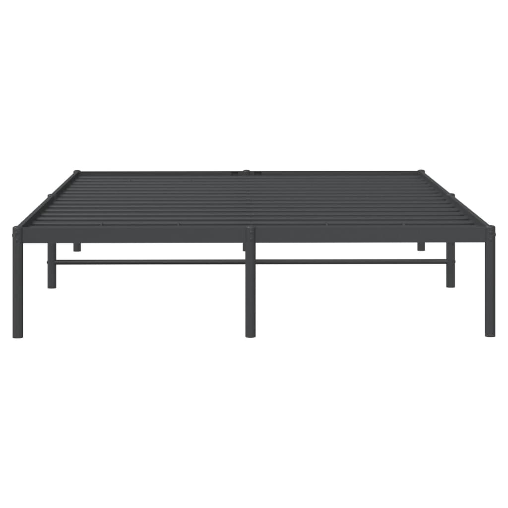 Bed frame metal black 140x190 cm