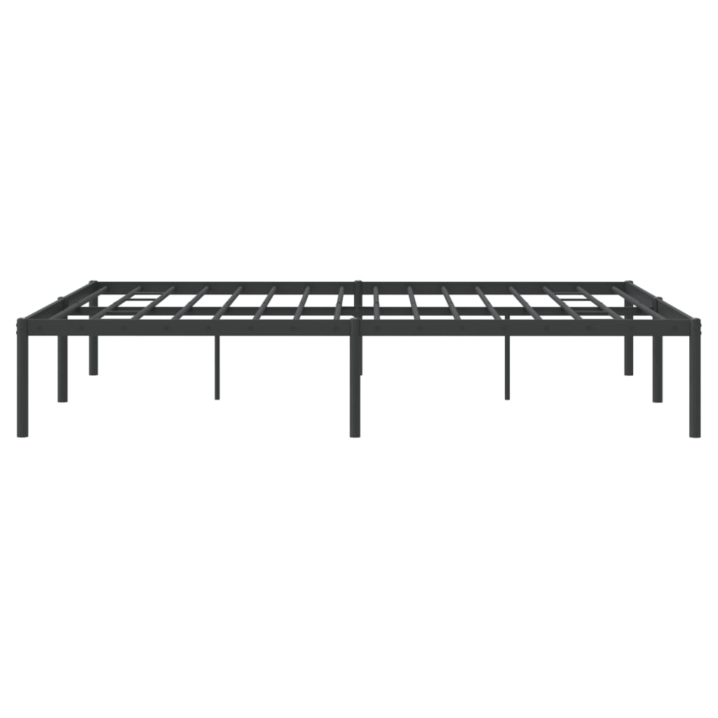 Bed frame metal black 140x190 cm