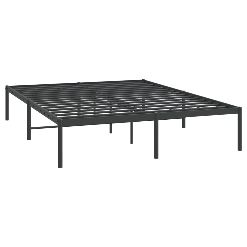 Black metal bed frame 150x200 cm