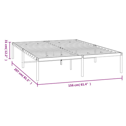 Bettgestell Metall Schwarz 150x200 cm