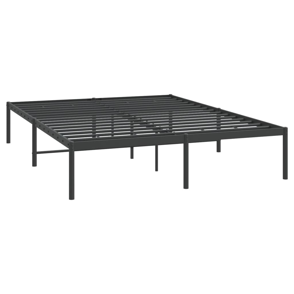 Black metal bed frame 160x200 cm