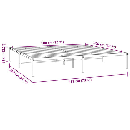 Bettgestell Metall Schwarz 180x200 cm