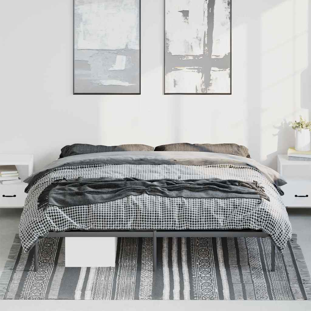 Bettgestell Metall Schwarz 193x203 cm