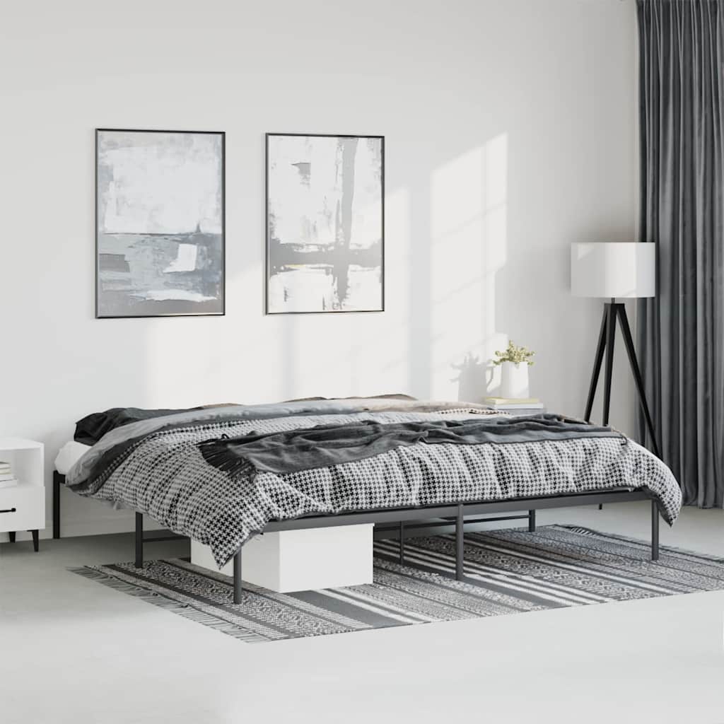 Bettgestell Metall Schwarz 193x203 cm
