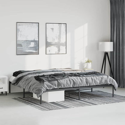 Bettgestell Metall Schwarz 193x203 cm