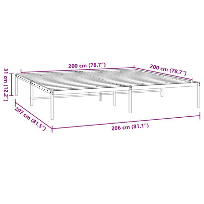 Bettgestell Metall Schwarz 200x200 cm