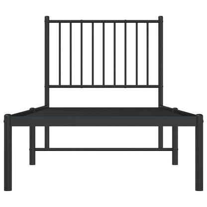 Bettgestell mit Kopfteil Metall Schwarz 80x200 cm