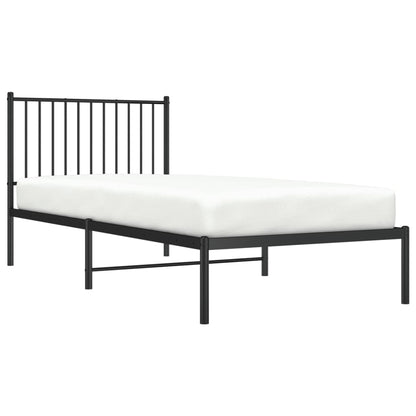 Bettgestell mit Kopfteil Metall Schwarz 90x200 cm