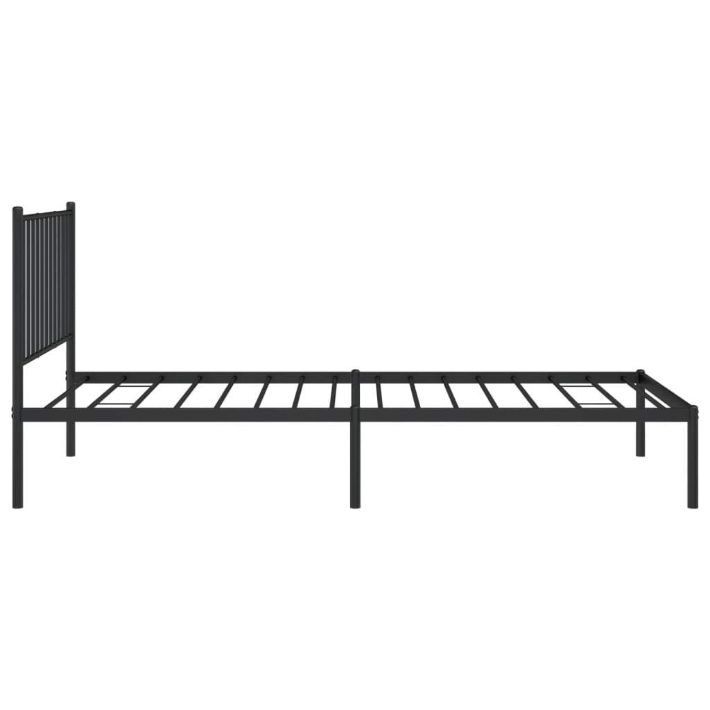 Bettgestell mit Kopfteil Metall Schwarz 90x200 cm