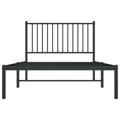 Bettgestell mit Kopfteil Metall Schwarz 100x190 cm