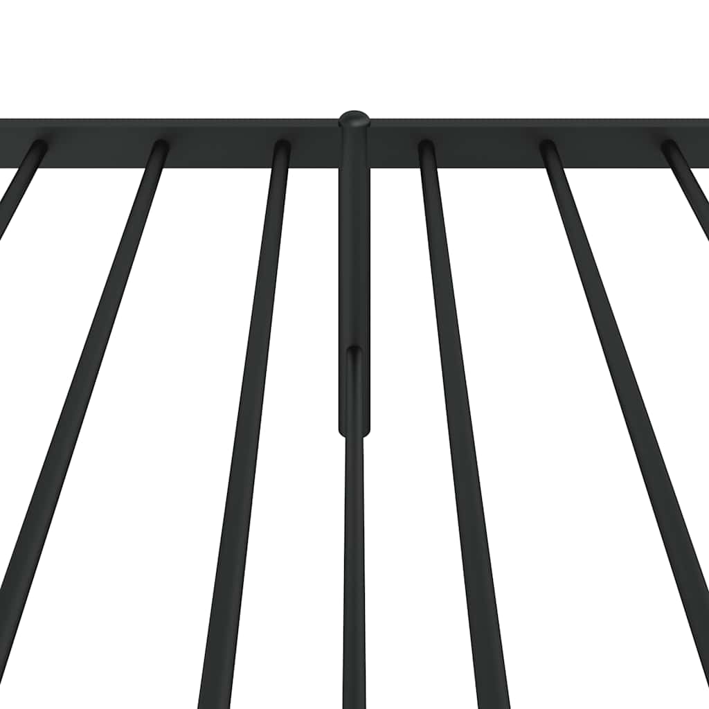 Bed frame with headboard metal black 100x190 cm
