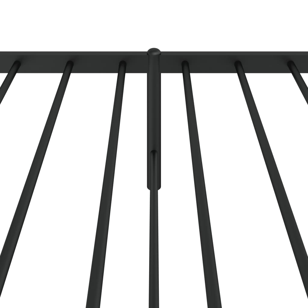 Bed frame with headboard metal black 107x203 cm