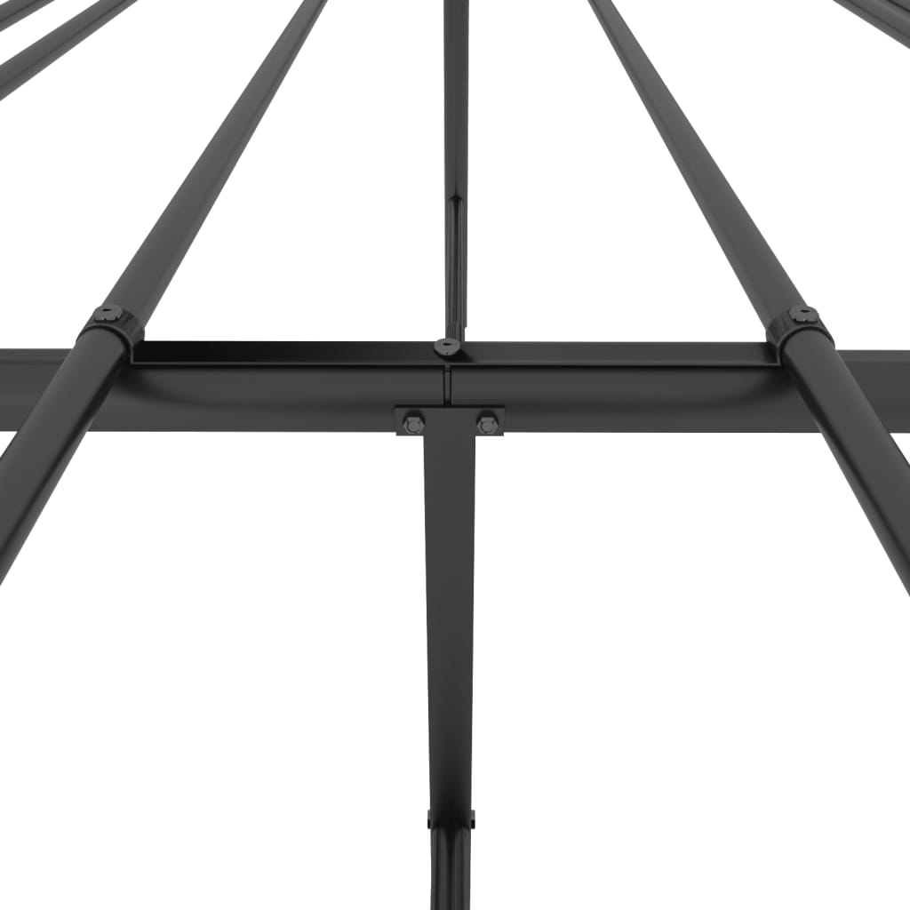 Bed frame with headboard metal black 160x200 cm