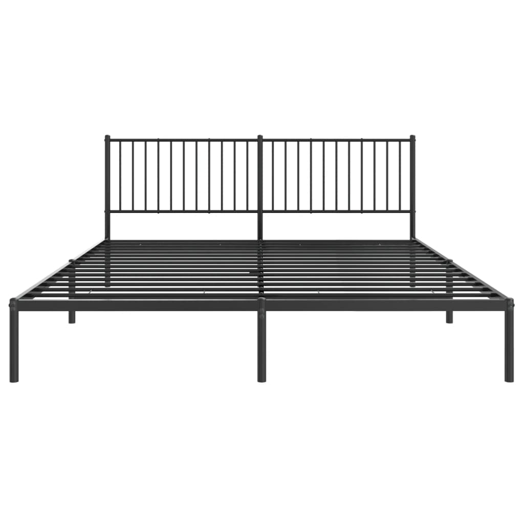 Bed frame with headboard metal black 180x200 cm