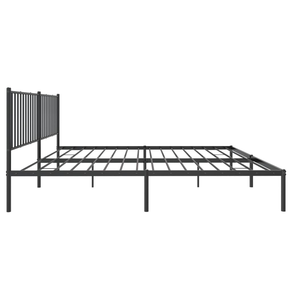 Bed frame with headboard metal black 180x200 cm