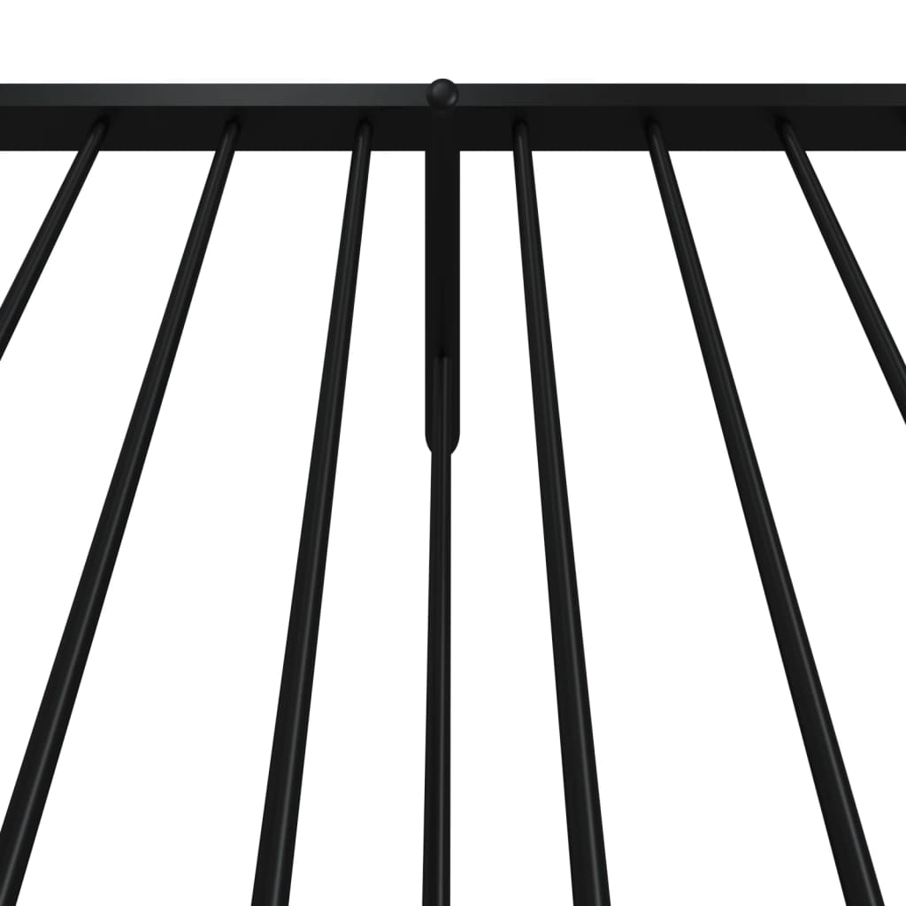 Bed frame with head and footboard metal black 75x190 cm