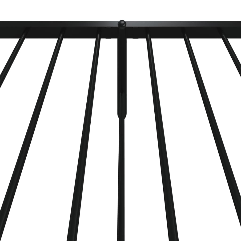 Bed frame with head and footboard metal black 80x200 cm