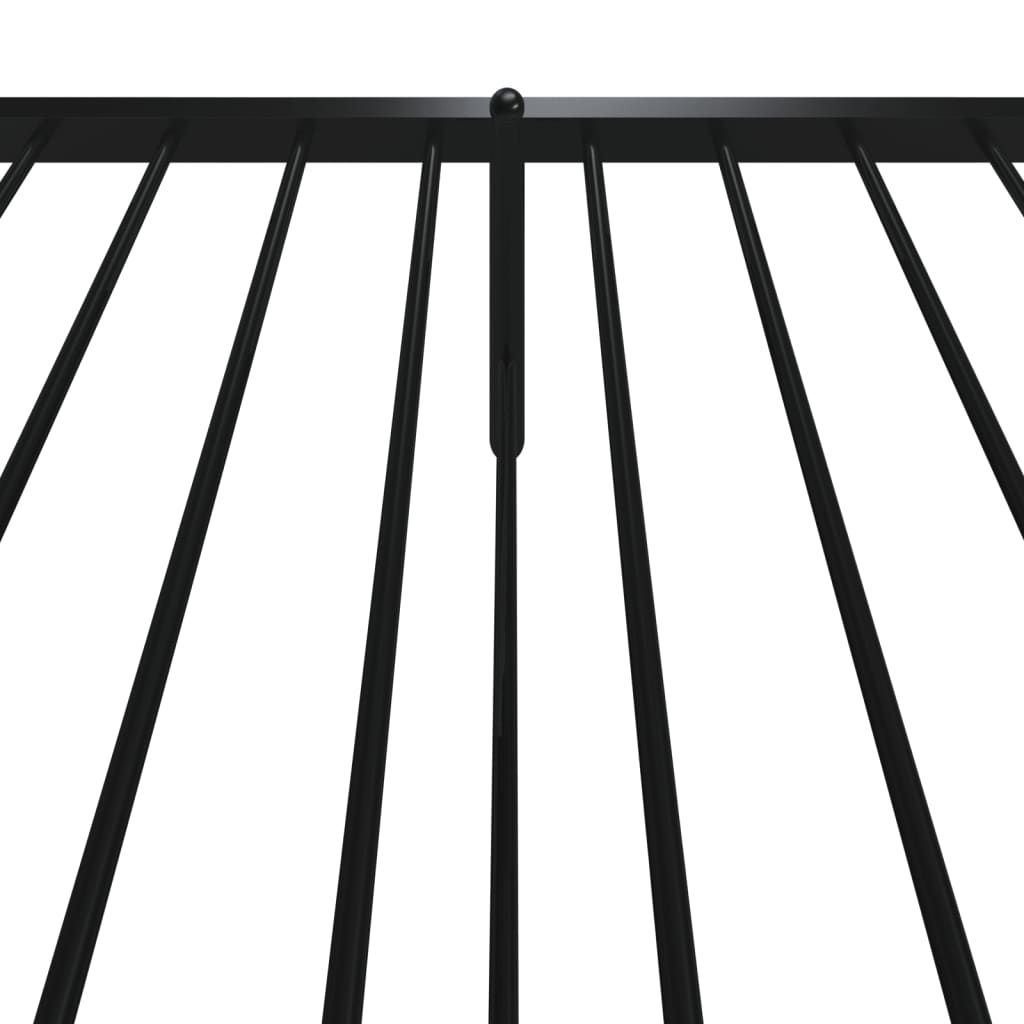 Bed frame with head and footboard metal black 90x190 cm