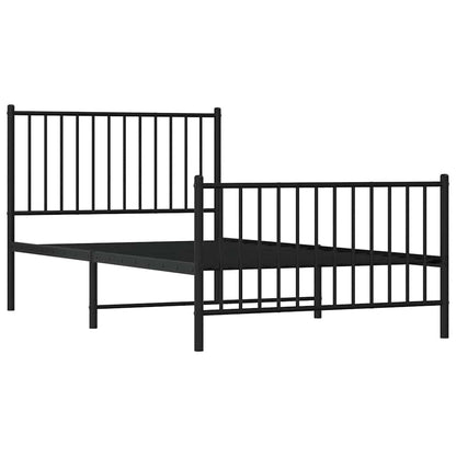 Bettgestell mit Kopf- und Fußteil Metall Schwarz 100x190 cm