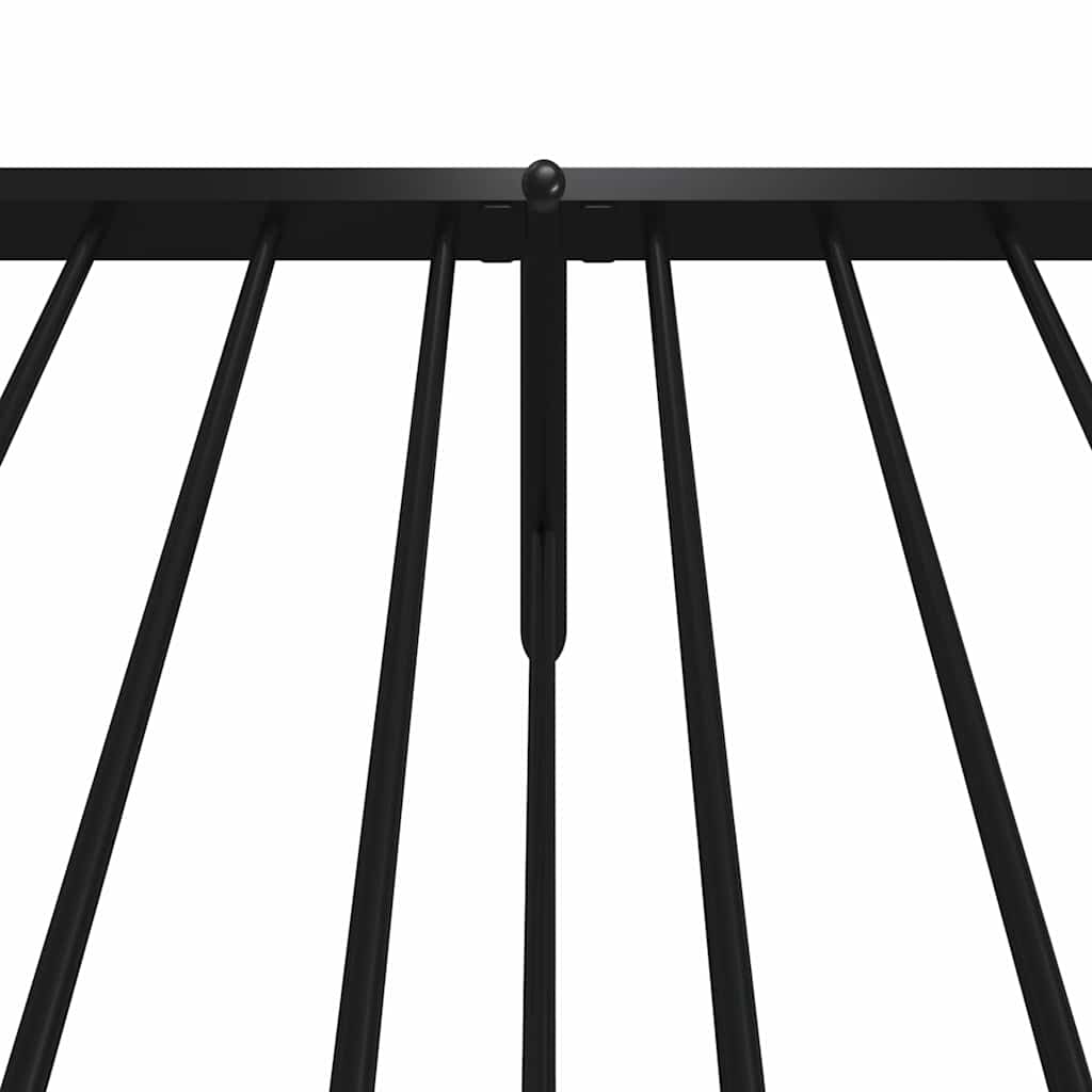 Bed frame with head and footboard metal black 100x190 cm