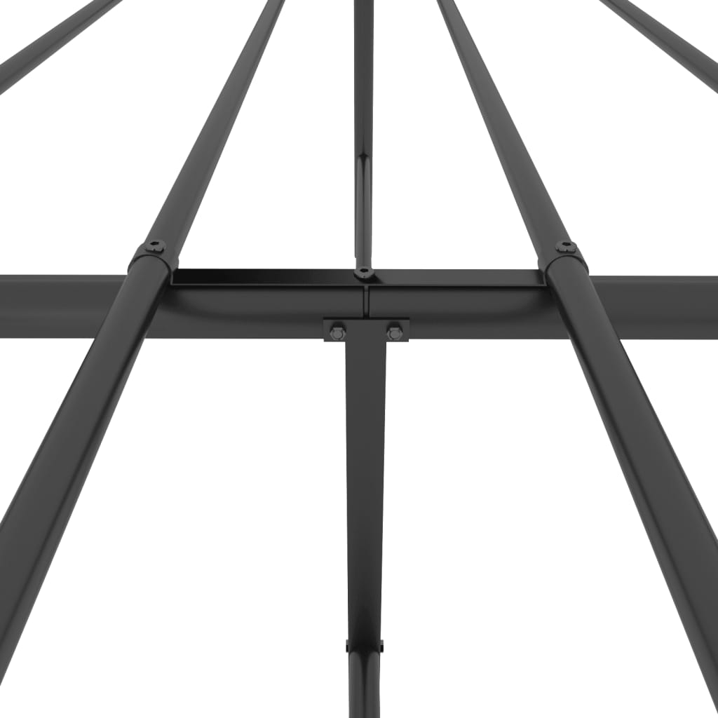 Bed frame with head and footboard metal black 200x200 cm