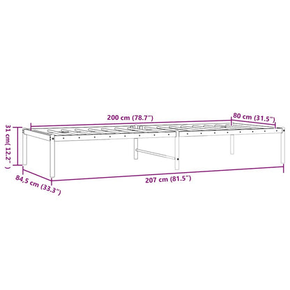 Bettgestell Metall Weiß 80x200 cm