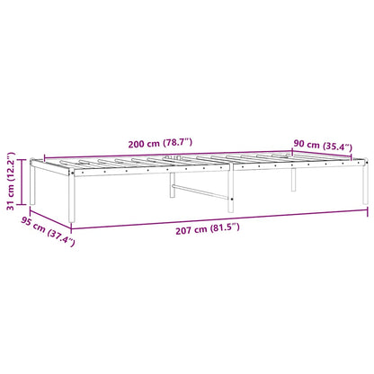 Bettgestell Metall Weiß 90x200 cm