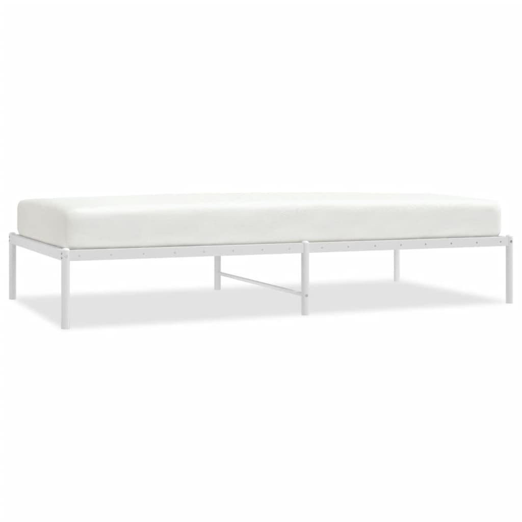 Bed frame metal white 100x200 cm