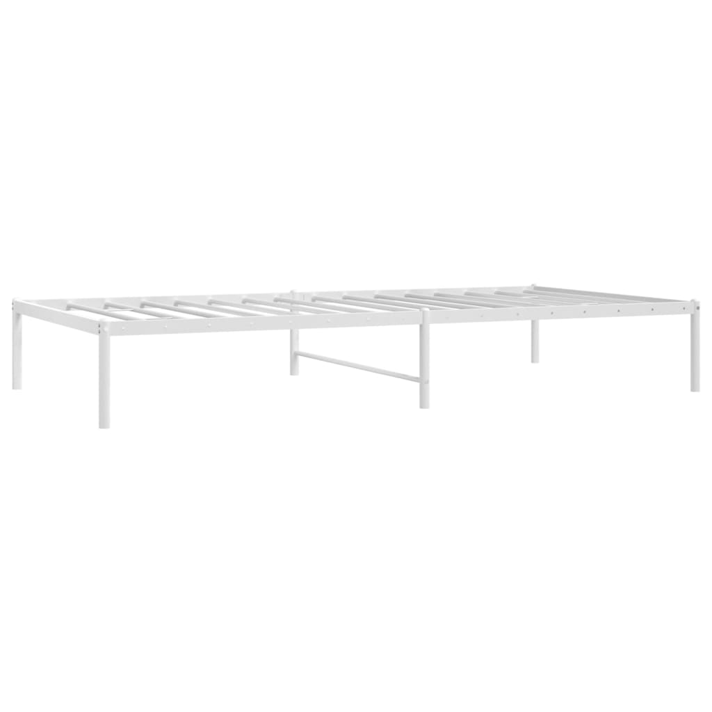 Bed frame metal white 100x200 cm