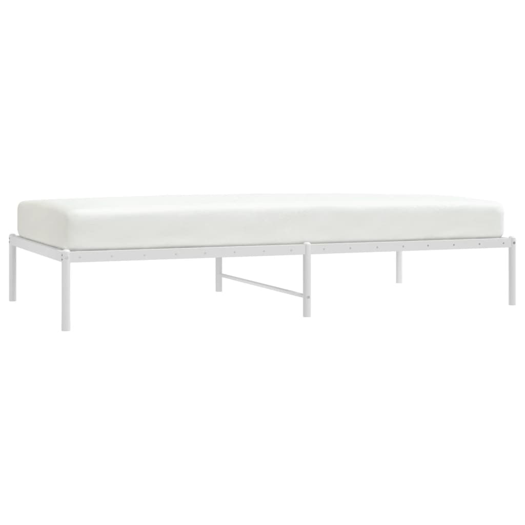 Bed frame metal white 100x200 cm