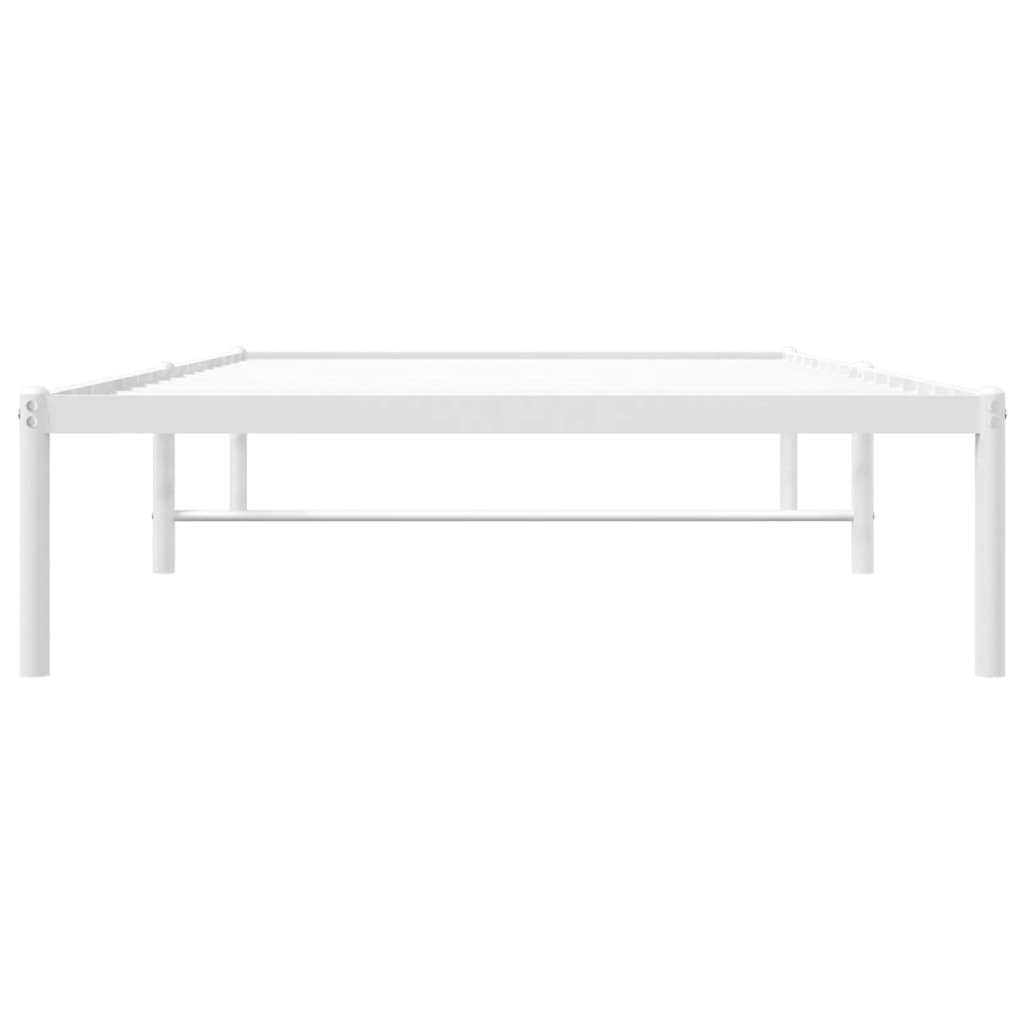 Bed frame metal white 100x200 cm