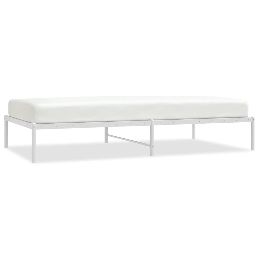 Bed frame metal white 107x203 cm