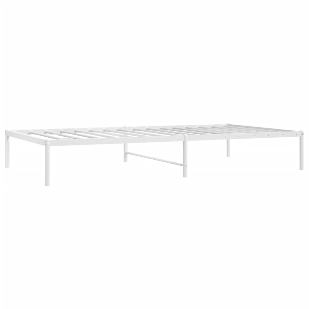 Bed frame metal white 107x203 cm