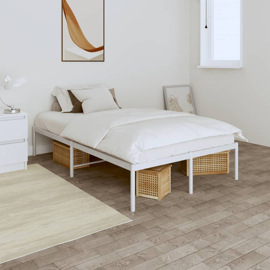 Bed frame metal white 120x200 cm